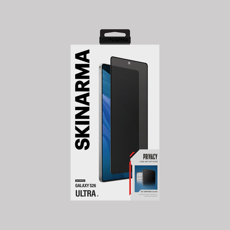 Galaxy S26 Ultra Skinarma 0.25mm Oleophobic Privacy Glass Screen Protector - 3