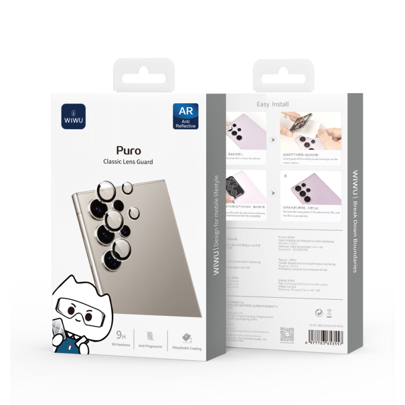 Galaxy S26 Ultra Wiwu LG-011 Lens Guard Oleophobic Anti-Reflective Camera Lens Protector + Easy Application Tool - 6