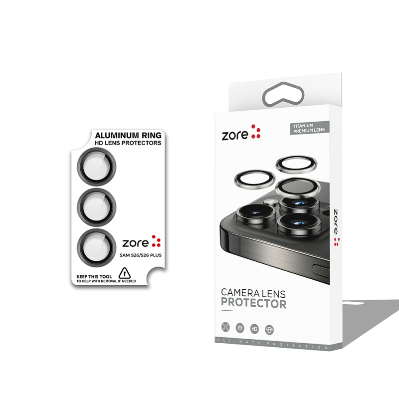 Galaxy S26 Zore CL-12 Premium Sapphire Fingerprint-Resistant Anti-Reflective Camera Lens Protector - 5