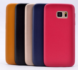 Galaxy S7 Edge Kılıf Zore 1-1 Deri Soft Kapak - 5