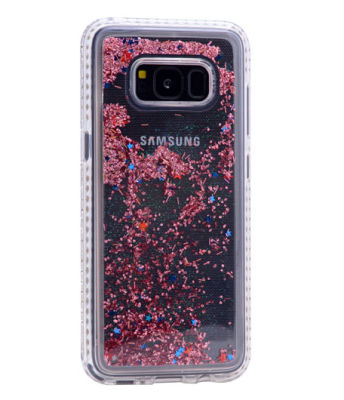 Galaxy S8 Kılıf Zore Sıralı Taşlı Sıvılı Silikon - 1