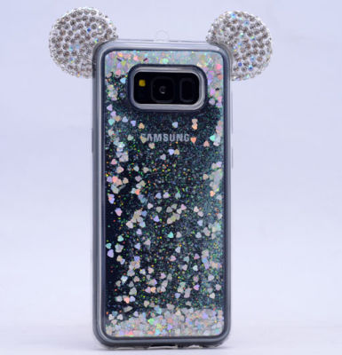 Galaxy S8 Plus Kılıf Zore Micky Taşlı Sıvılı Silikon - 6