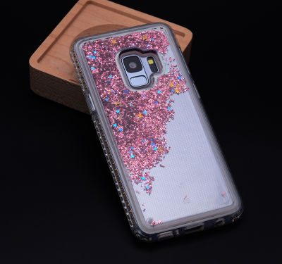 Galaxy S9 Kılıf Zore Sıralı Taşlı Sıvılı Silikon - 6
