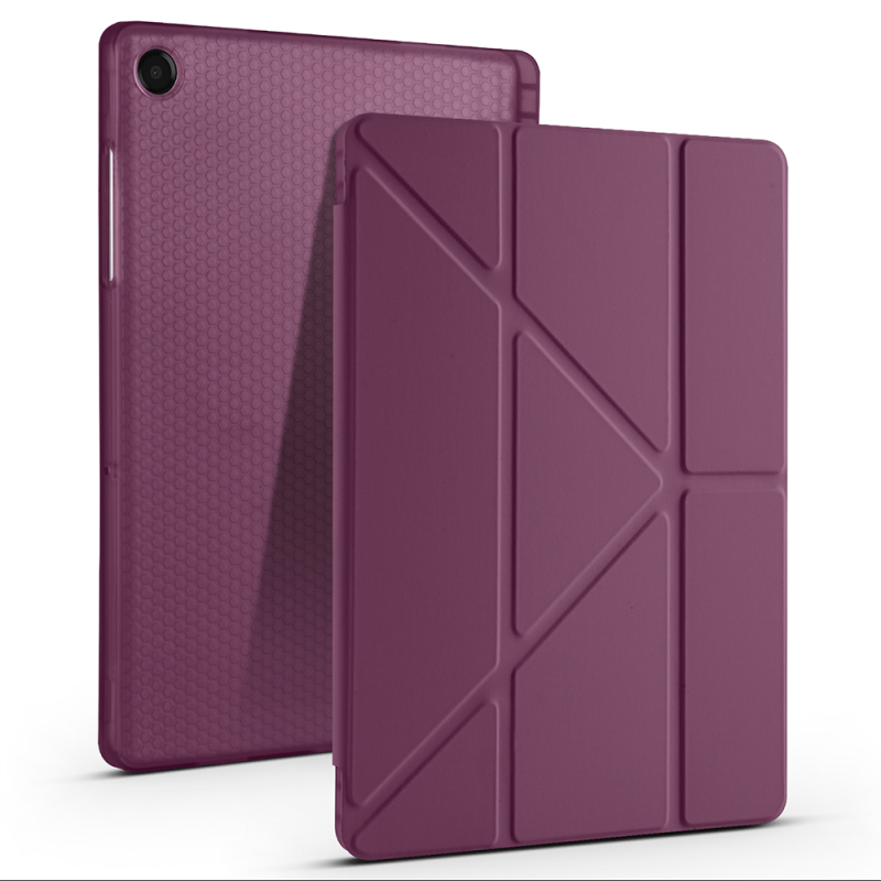 Galaxy Tab A11 Case – Zore Tri-Fold Stand Case with Pen Slot - 56
