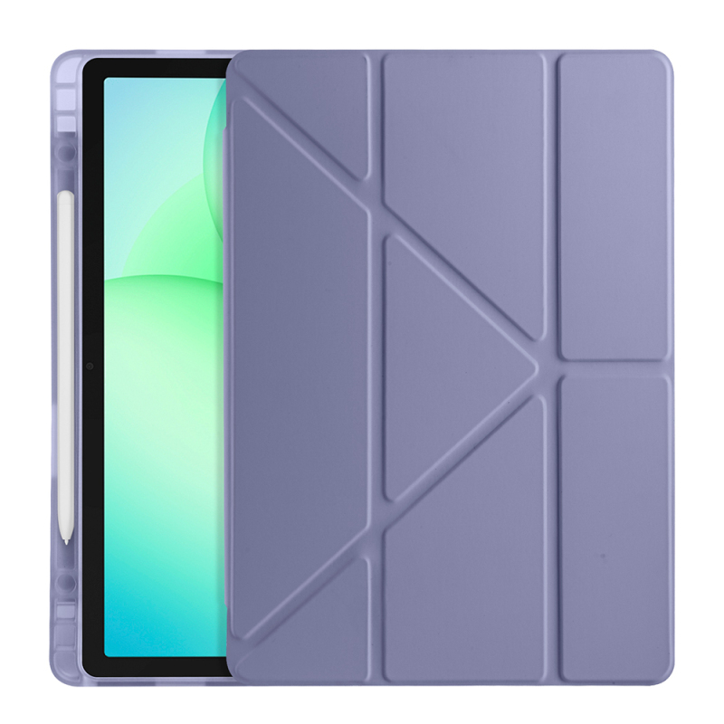 Galaxy Tab A11 Plus Case Zore Tri Folding Stand Case with Pen Compartment - 16