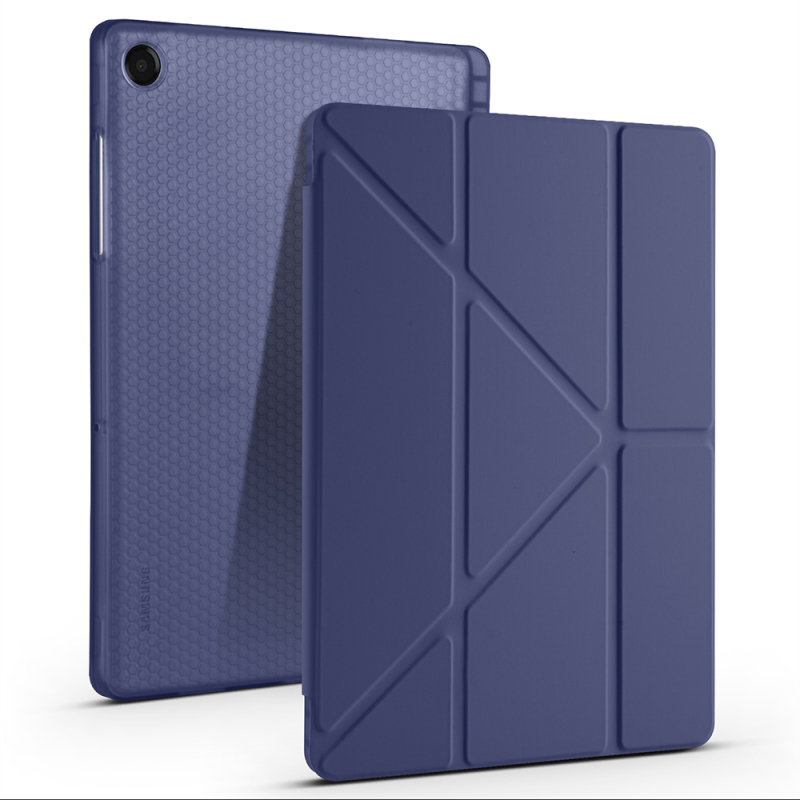 Galaxy Tab A11 Plus Case Zore Tri Folding Stand Case with Pen Compartment - 6