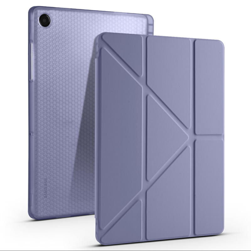 Galaxy Tab A11 Plus Case Zore Tri Folding Stand Case with Pen Compartment - 16