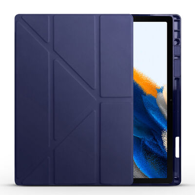Galaxy Tab A8 10.5 SM-X200 (2021) Case Zore Tri Folding Pen Slot Stand Case - 10