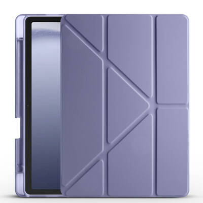 Galaxy Tab A9 Case Pen Compartment Zore Tri Folding Stand Case - 53