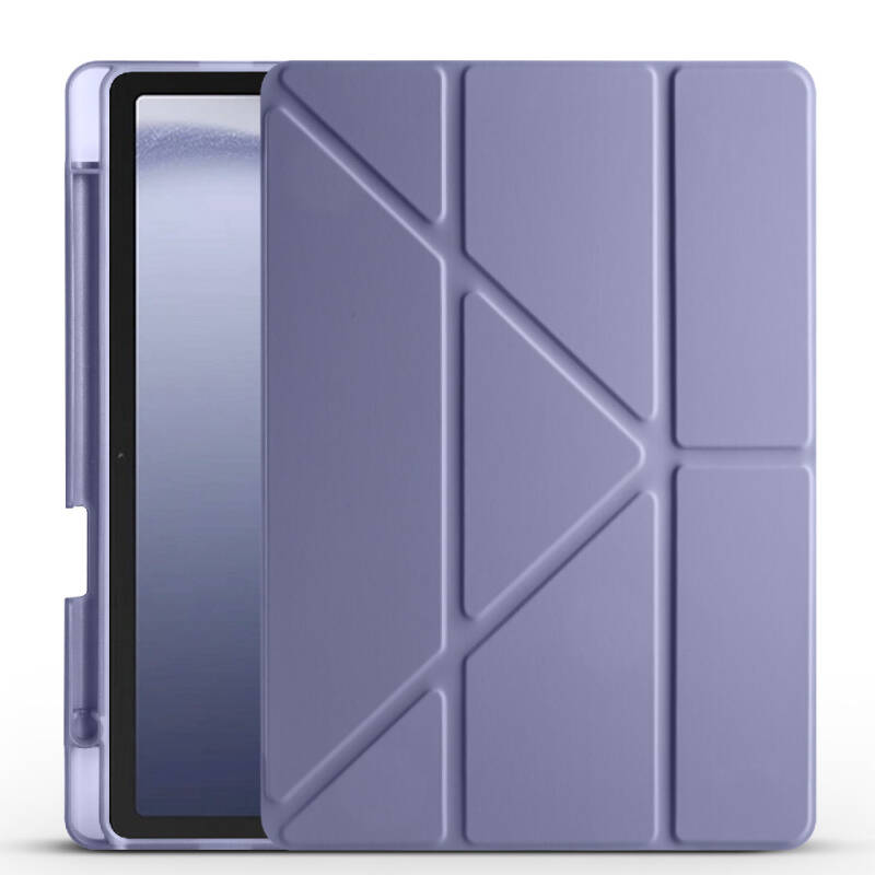 Galaxy Tab A9 Plus Case Pen Compartment Zore Tri Folding Stand Case - 12