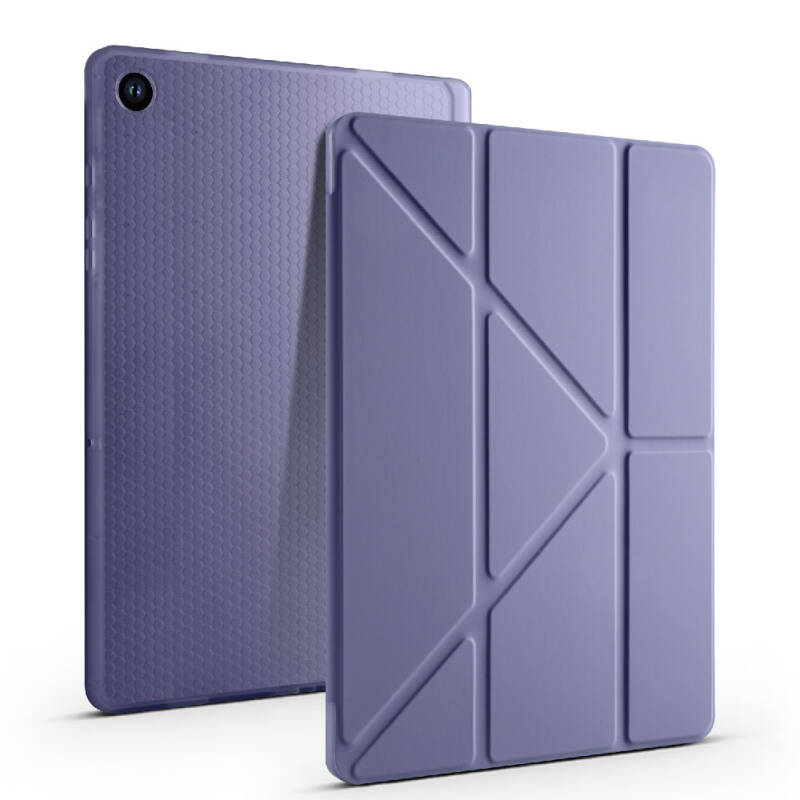 Galaxy Tab A9 Plus Case Pen Compartment Zore Tri Folding Stand Case - 4