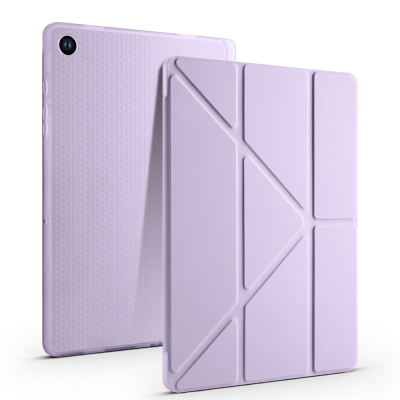 Galaxy Tab A9 Plus Case Pen Compartment Zore Tri Folding Stand Case - 2