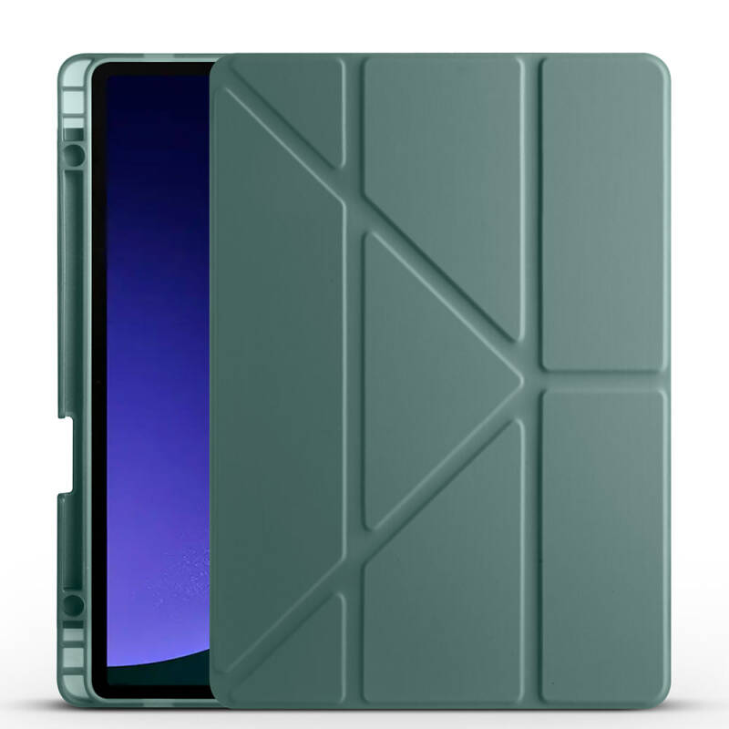 Galaxy Tab S10 FE Case Zore Tri Folding Stand Case with Pen Compartment - 24