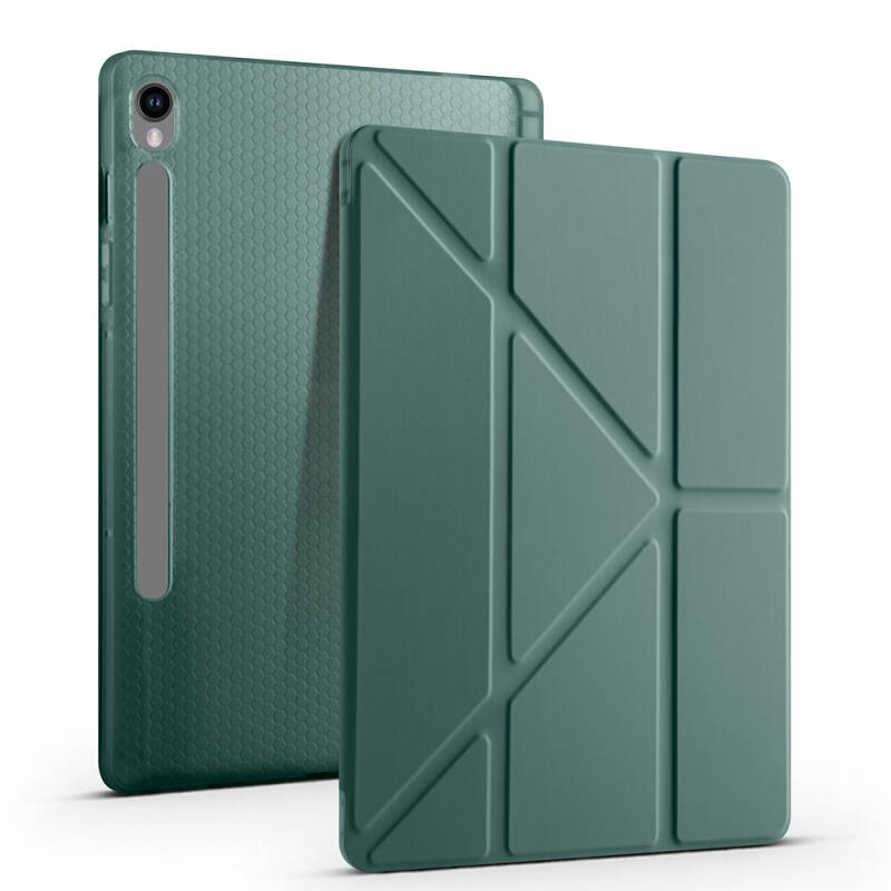 Galaxy Tab S10 FE Kılıf Zore Tri Folding Kalem Bölmeli Standlı Kılıf - 36