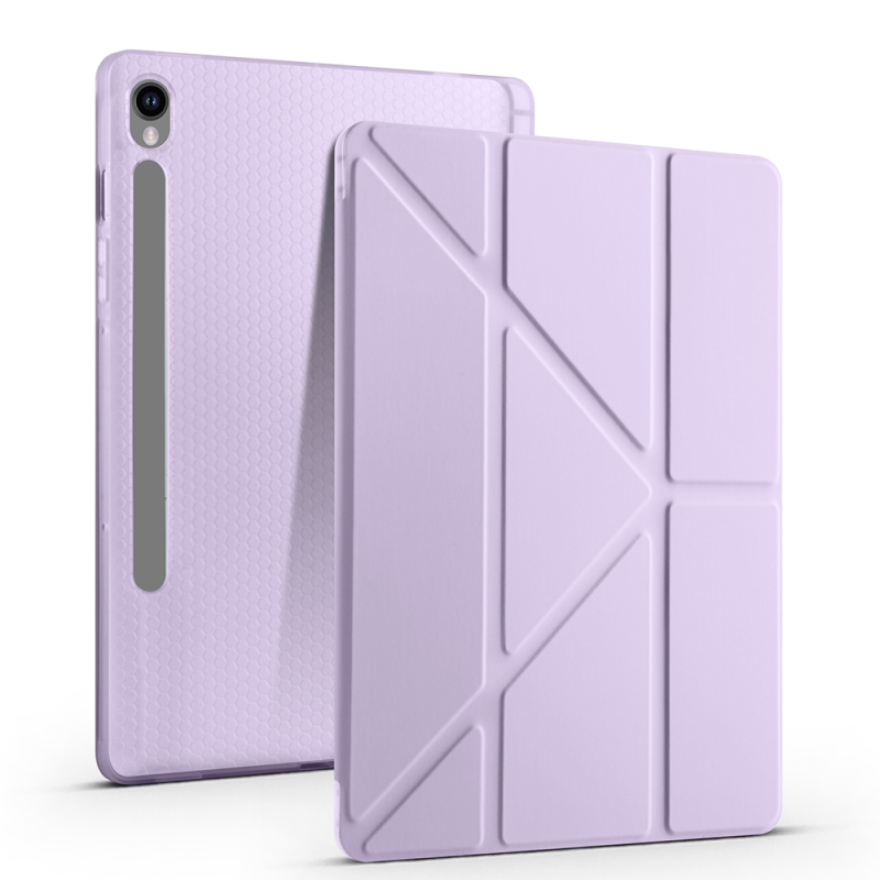 Galaxy Tab S10 FE Kılıf Zore Tri Folding Kalem Bölmeli Standlı Kılıf - 2