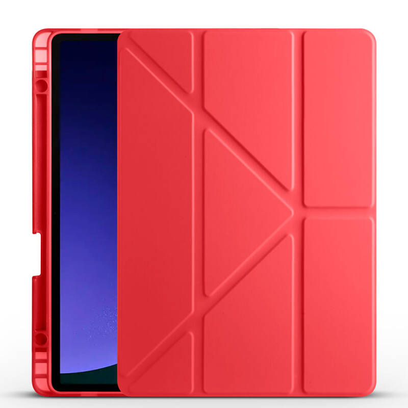 Galaxy Tab S10 FE Kılıf Zore Tri Folding Kalem Bölmeli Standlı Kılıf - 22