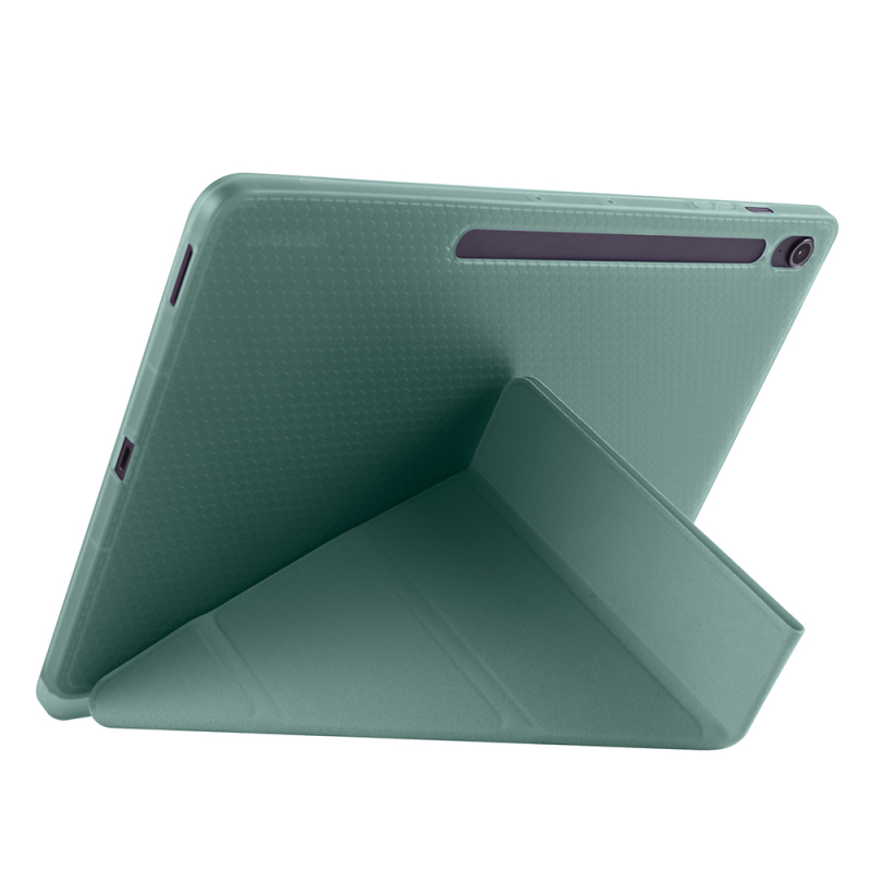 Galaxy Tab S10 FE Plus Case Zore Tri Folding Stand Case with Pen Compartment - 33