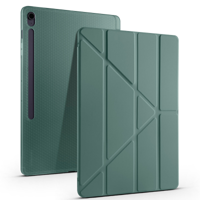 Galaxy Tab S10 FE Plus Kılıf Zore Tri Folding Kalem Bölmeli Standlı Kılıf - 9