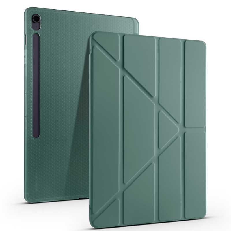 Galaxy Tab S10 FE Plus Kılıf Zore Tri Folding Kalem Bölmeli Standlı Kılıf - 9