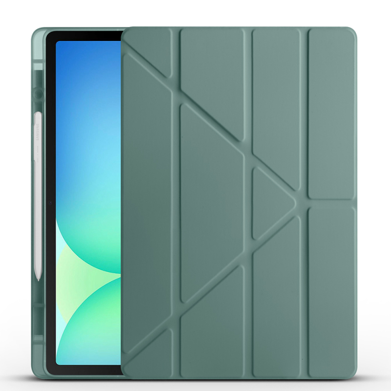 Galaxy Tab S10 FE Plus Kılıf Zore Tri Folding Kalem Bölmeli Standlı Kılıf - 1