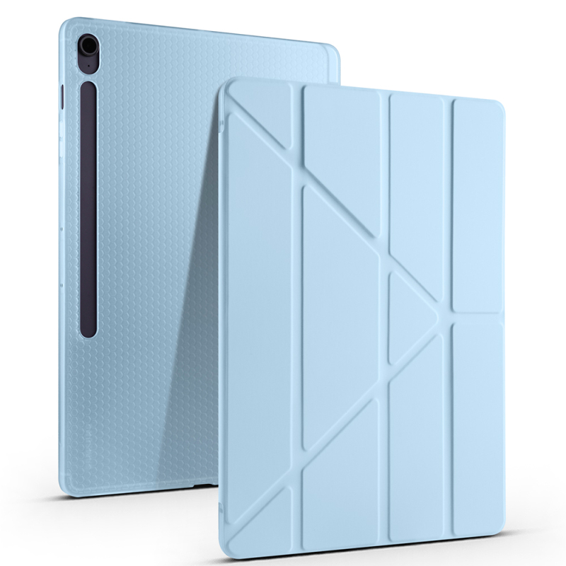 Galaxy Tab S10 FE Plus Kılıf Zore Tri Folding Kalem Bölmeli Standlı Kılıf - 2