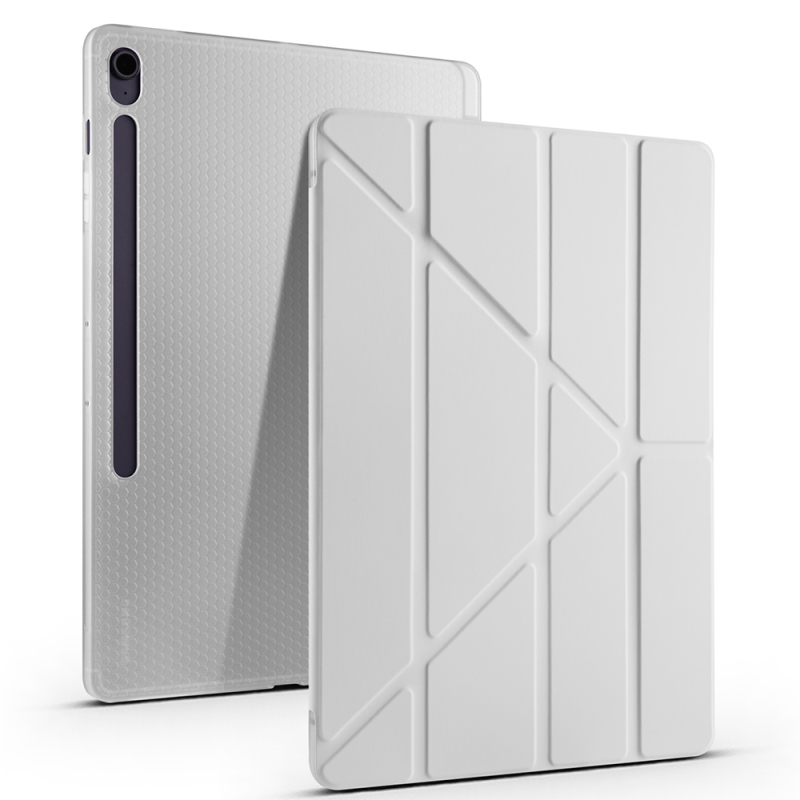 Galaxy Tab S10 FE Plus Kılıf Zore Tri Folding Kalem Bölmeli Standlı Kılıf - 4