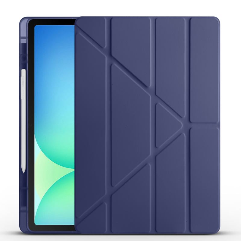 Galaxy Tab S10 FE Plus Kılıf Zore Tri Folding Kalem Bölmeli Standlı Kılıf - 14