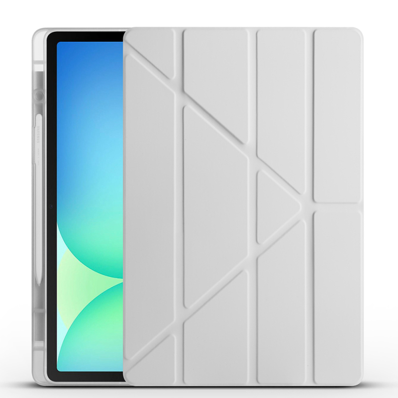Galaxy Tab S10 FE Plus Kılıf Zore Tri Folding Kalem Bölmeli Standlı Kılıf - 11