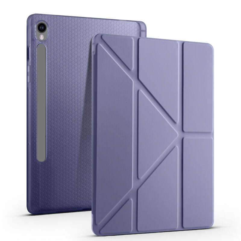 Galaxy Tab S10 Lite Kılıf Zore Tri Folding Kalem Bölmeli Standlı Kılıf - 33