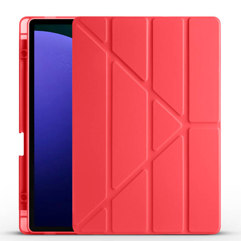 Galaxy Tab S10 Plus Case Zore Tri Folding Stand Case Pen Compartment - 7