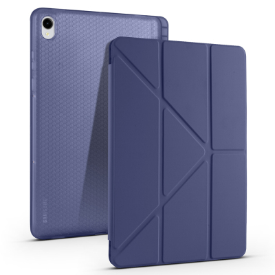 Galaxy Tab S11 Case Zore Tri Folding Stand Case with Pen Compartment - 5