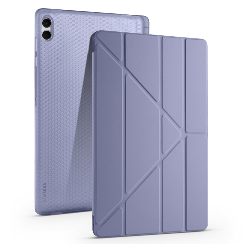 Galaxy Tab S11 Ultra Kılıf Zore Tri Folding Kalem Bölmeli Standlı Kılıf - 6