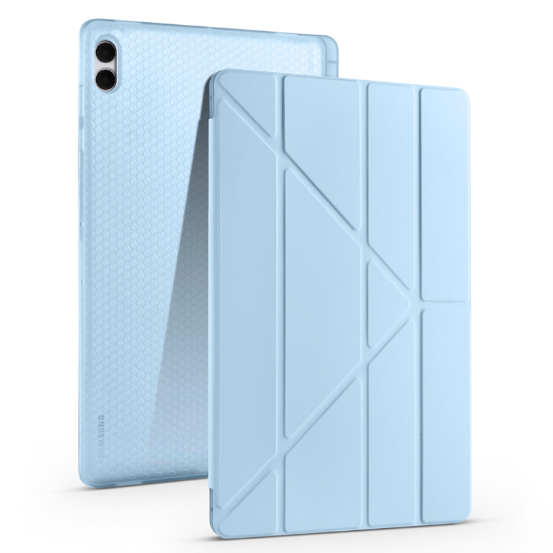 Galaxy Tab S11 Ultra Kılıf Zore Tri Folding Kalem Bölmeli Standlı Kılıf - 4