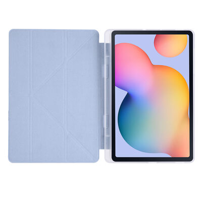Galaxy Tab S6 Lite P610 Kılıf Zore Tri Folding Kalem Bölmeli Standlı Kılıf - 3