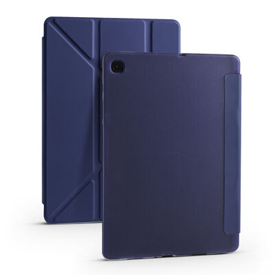 Galaxy Tab S6 Lite P610 Kılıf Zore Tri Folding Kalem Bölmeli Standlı Kılıf - 12