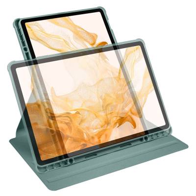 Galaxy Tab S7 FE LTE (T737-T736-T733-T730) Kılıf Zore Termik Kalem Bölmeli Dönebilen Standlı Kılıf - 7
