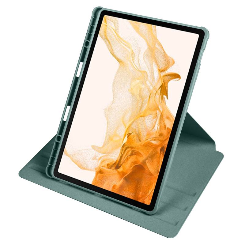 Galaxy Tab S7 Plus T970 Case Zore Thermal Pen Compartment Rotatable Stand Case - 2
