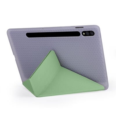 Galaxy Tab S7 T870 Case Zore Tri Folding Smart With Pen Stand Case - 5