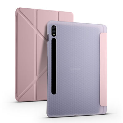 Galaxy Tab S7 Plus T970 Kılıf Zore Tri Folding Kalem Bölmeli Standlı Kılıf - 11