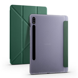Galaxy Tab S7 Plus T970 Kılıf Zore Tri Folding Kalem Bölmeli Standlı Kılıf - 14