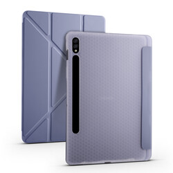 Galaxy Tab S7 Plus T970 Case Zore Tri Folding Smart With Pen Stand Case - 13