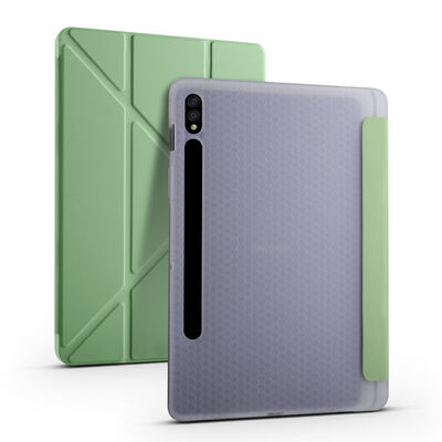 Galaxy Tab S7 T870 Kılıf Zore Tri Folding Kalem Bölmeli Standlı Kılıf - 1