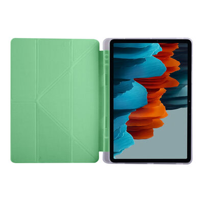 Galaxy Tab S7 T870 Kılıf Zore Tri Folding Kalem Bölmeli Standlı Kılıf - 3