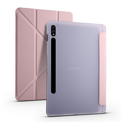 Galaxy Tab S7 T870 Kılıf Zore Tri Folding Kalem Bölmeli Standlı Kılıf - 11