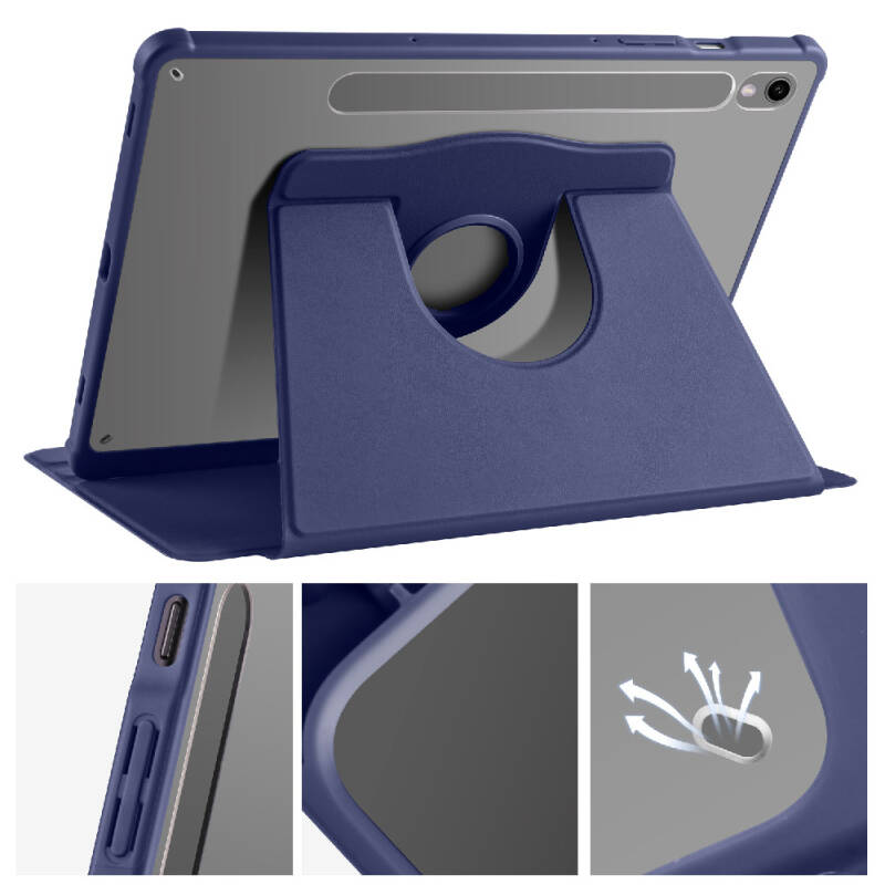 Galaxy Tab S9 Case Zore Thermal Pen Case with Rotatable Stand - 36