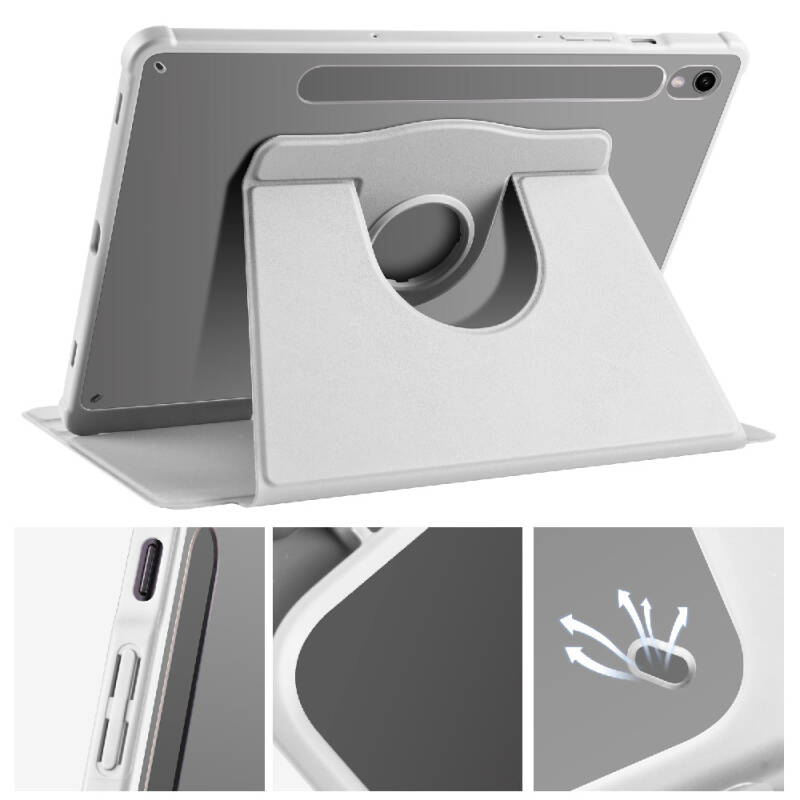 Galaxy Tab S9 Case Zore Thermal Pen Case with Rotatable Stand - 38