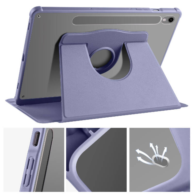 Galaxy Tab S9 Case Zore Thermal Pen Case with Rotatable Stand - 39