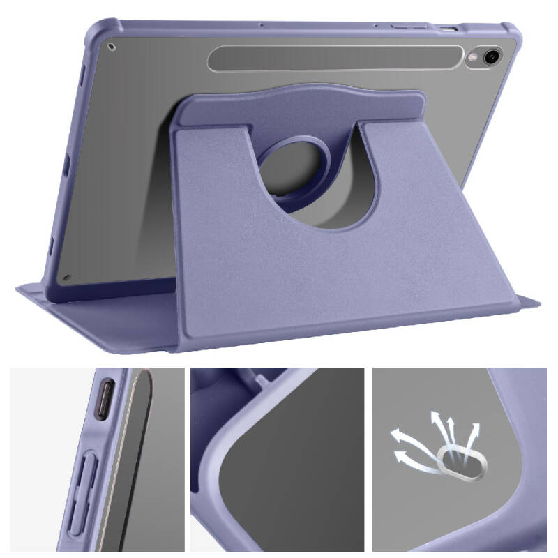 Galaxy Tab S9 Case Zore Thermal Pen Case with Rotatable Stand - 40