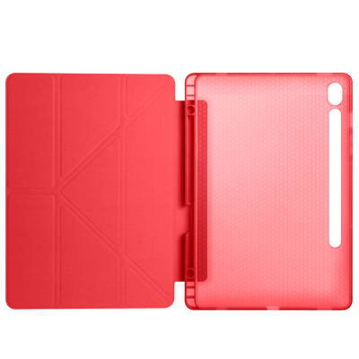 Galaxy Tab S9 FE Case Zore Tri Folding Stand Case with Pen Compartment - 30
