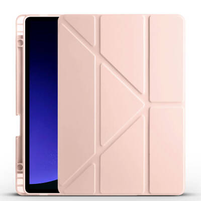 Galaxy Tab S9 FE Case Zore Tri Folding Stand Case with Pen Compartment - 18